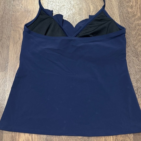 Land’s End Navy Blue Ruffle Tankini and Swim Skirt Size 6 - Picture 6 of 12